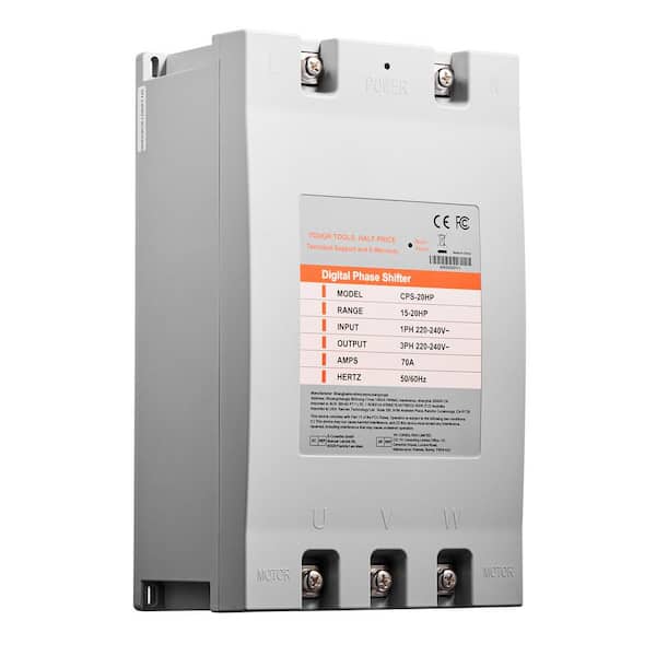 SVOPES 3 Phase Converter-20HP 70A, 220V to 3 Phase Transformation, Input/Output 220V-240V, Digital Shifter, Pipe Capacity