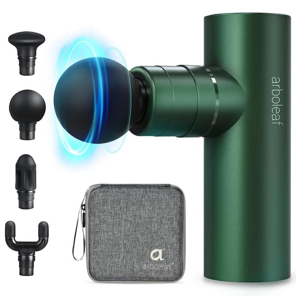 Aoibox Pressure Adaptive 5-Speed Handheld Body Massager with 4 Heads in Green