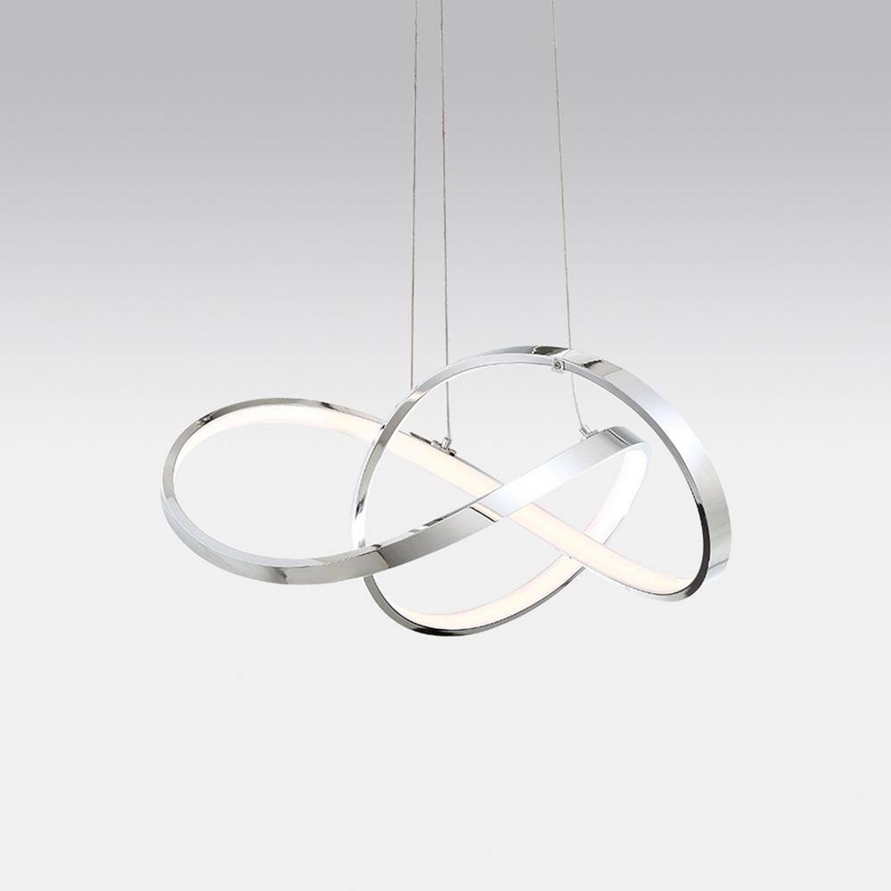 Vornado 20" Chrome LED Pendant Light with Glass Diffuser
