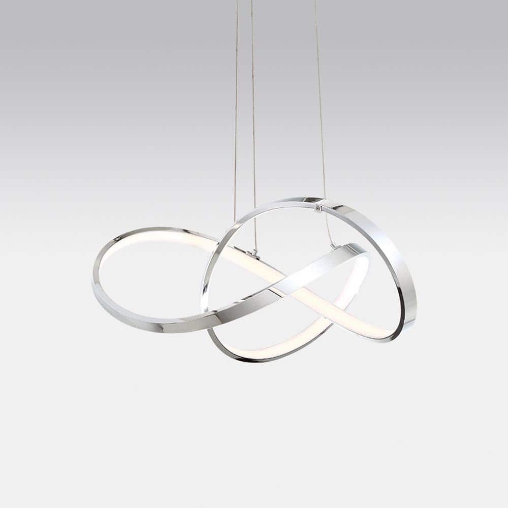 Vornado 20" Chrome LED Pendant Light with Glass Diffuser
