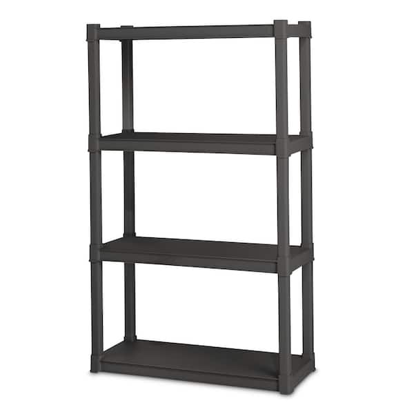 Sterilite 34.5 in. W x 57 in. H x 14.375 in. D 4-Shelf Plastic Shelving Unit