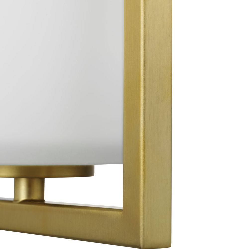 Brushed Gold and Glass Semi-Flush Mount Light
