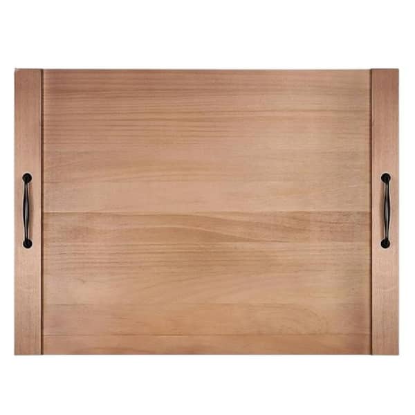 29.5 in. x 22 in. Noodle Board Stove Cover with Handles for Electric, Gas Stove Top, Pine Wood with 2-Metal Handle