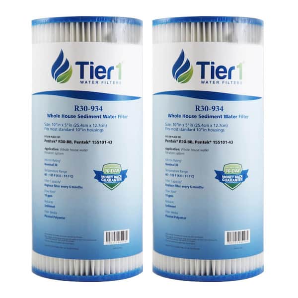 Tier1 Whole House Sediment Water Filter Replacement Cartridge for Pentek R30-BB (2-Pack)