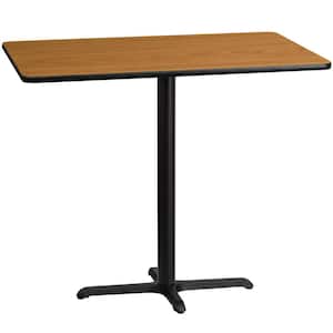 30 in. x 48 in. Rectangular Natural Laminate Table Top with 22 in. x 30 in. Bar Height Table Base