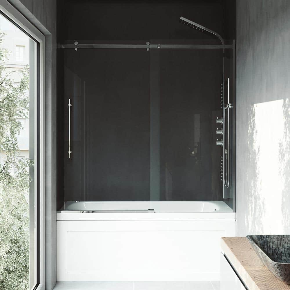 Luca 56-60" Frameless Sliding Tub Door with Clear Glass