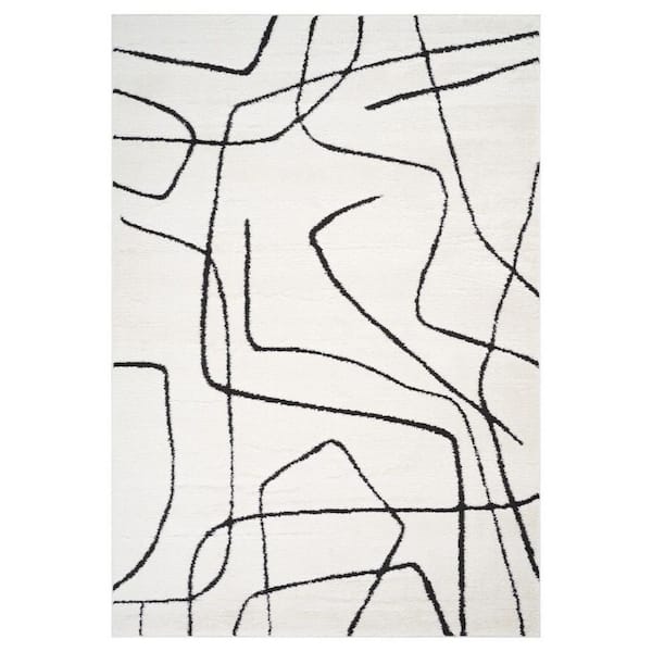 10 ft. x 13 ft. Ivory, Gray Oriental Washable Area Rug