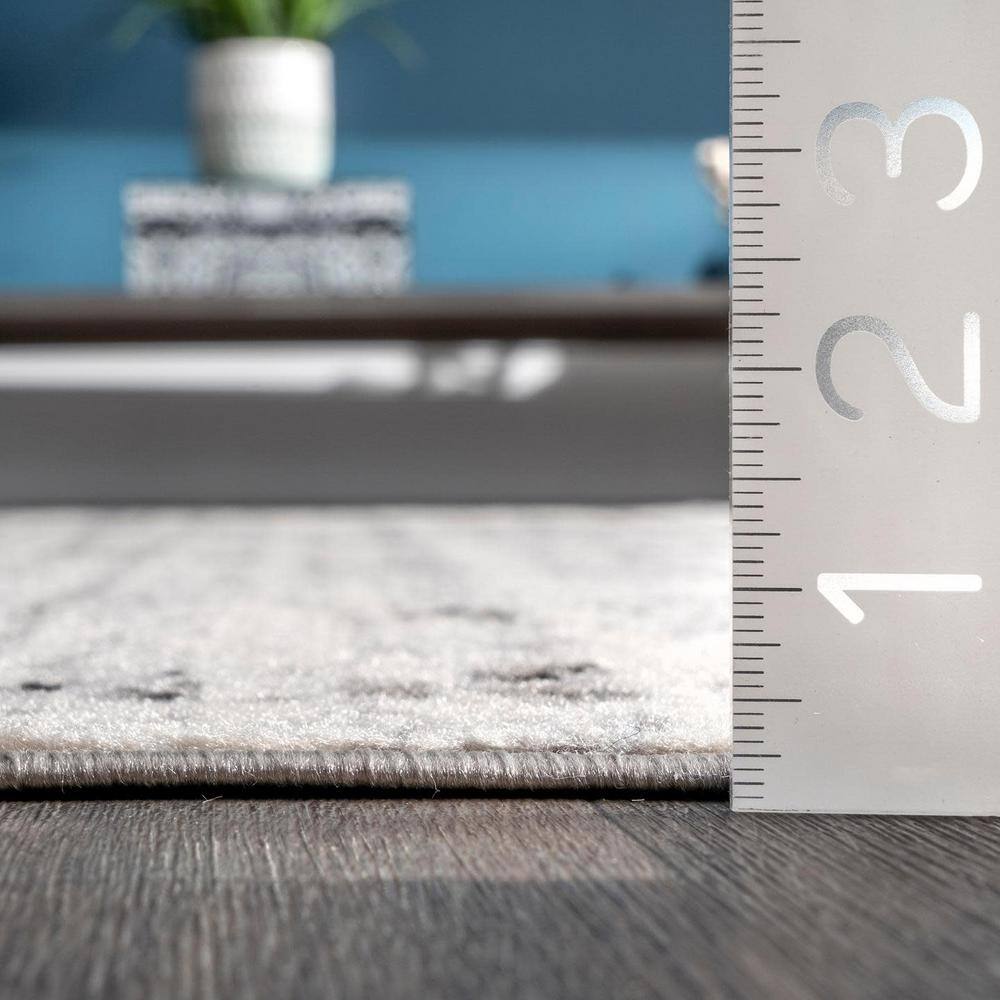 Penelope Faded Chevron 9' x 12' Gray Synthetic Area Rug