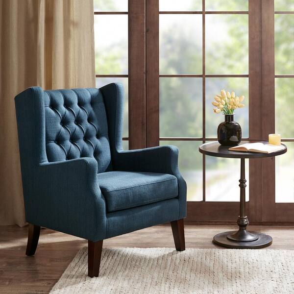 Madison Park Roan Navy Wing Chair 30.375 In. W X 30.5 In. D X 39.75 In 