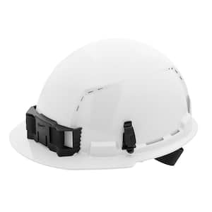 BOLT White Type 1 Class C Front Brim Vented Hard Hat with 4-Point Ratcheting Suspension (5-Pack)
