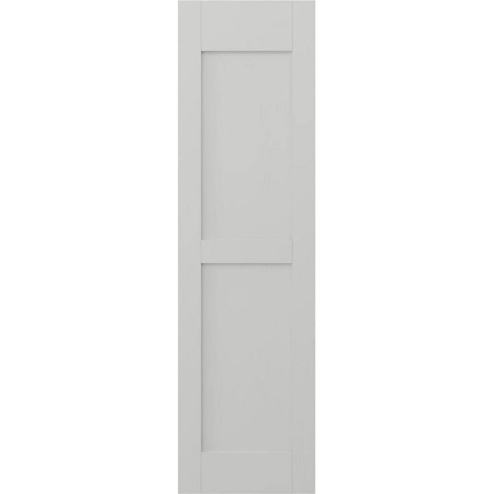 15 in. W x 61 in. H Americraft 2-Equal Flat Panel Exterior Real Wood Shutters Pair in Hailstorm Gray price history on PriceWatchPro