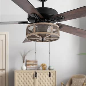 Prairie 52 in. LED Oil Rubbed Bronze Caged Ceiling Fan With Light