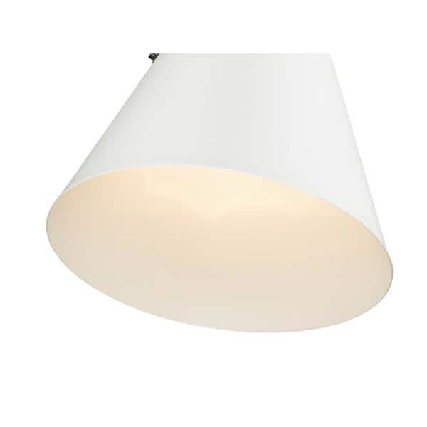 Matte White and Brushed Nickel Contemporary 1-Light Pendant