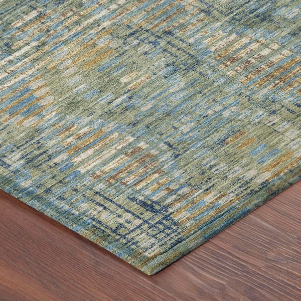 Chantille Machine Washable Indoor/Outdoor Abstract ACN2640 Basil 10 ft. x 14 ft. Area Rug