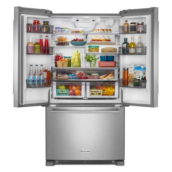 36 in. 20 cu. ft. Counter-Depth French Door Refrigerator in Stainless Steel