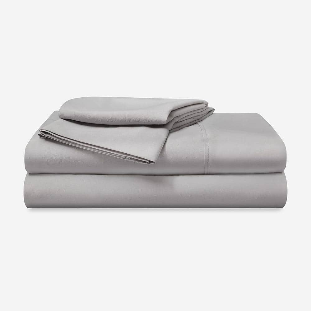 Light Grey Twin XL Polyester Microfiber Sheet Set with Pillowcases