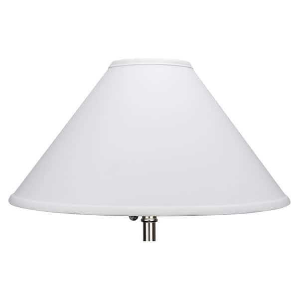White Nickel Hardware Coolie Lamp Shade, 16 Inch Coolie Lamp Shade