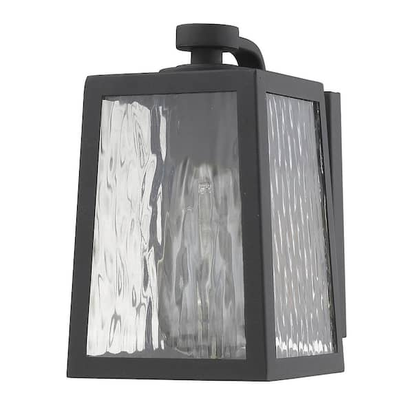 Hirche 1-Light Matte Black Outdoor Wall Light