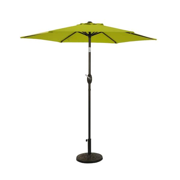 Unbranded 7.5 ft. Steel Market Patio Umbrella in Lemon Green
