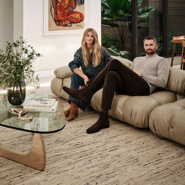 Evergreen Marled Jute Blend Beige 3 ft. x 5 ft. Indoor/Outdoor Patio Area Rug