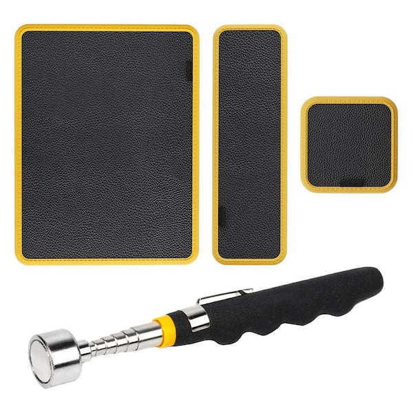 9-5/8 in. Black PVC Leather Magnetic Tool Parts Mat Flexible Tool Holder Pad Accessory Type (3-Piece)