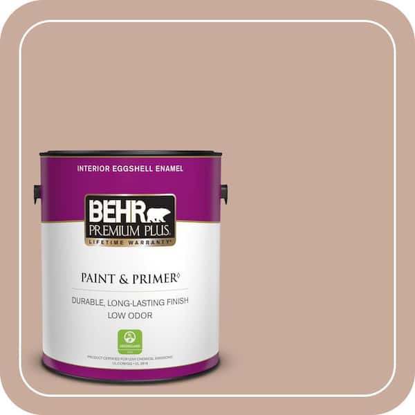 BEHR PREMIUM PLUS 1 gal. #ICC-97 Powdered Allspice Eggshell Enamel Low Odor Interior Paint & Primer