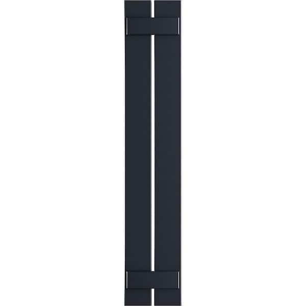 Ekena Millwork 11-1/4 in. x 70 in. True Fit PVC 2-Board Spaced Board and Batten Shutters Pair in Starless Night Blue