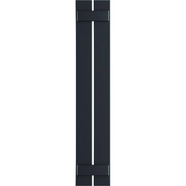 Ekena Millwork 11-1/4 in. x 79 in. True Fit PVC 2 Board Spaced Board and Batten Shutters Pair in Starless Night Blue