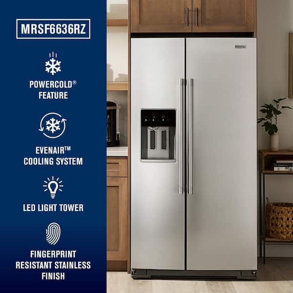 Maytag 36 in. 28.7 cu. ft. Full-Depth Side-by-Side Refrigerator in