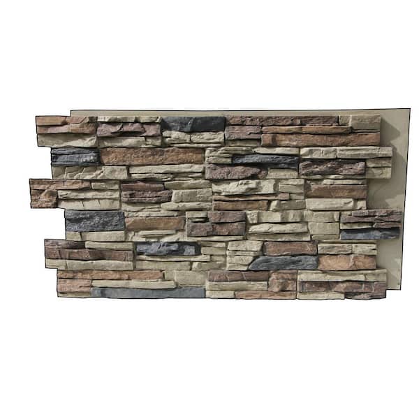 TRITAN BP Lightning Ridge 48 in. x 24 in. Class A Fire Rated Faux Stone Siding Panel Finished Nature Spirit