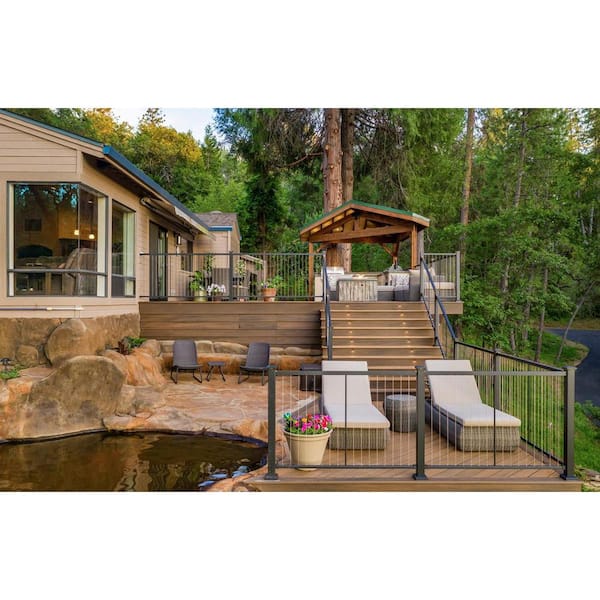 Fortress Building Products 8-ft x 34-in Black Sand Steel Deck Rail Kit