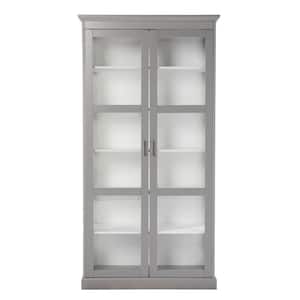 Bardonton Gray Curio Cabinet with 6 Fixed Shelves