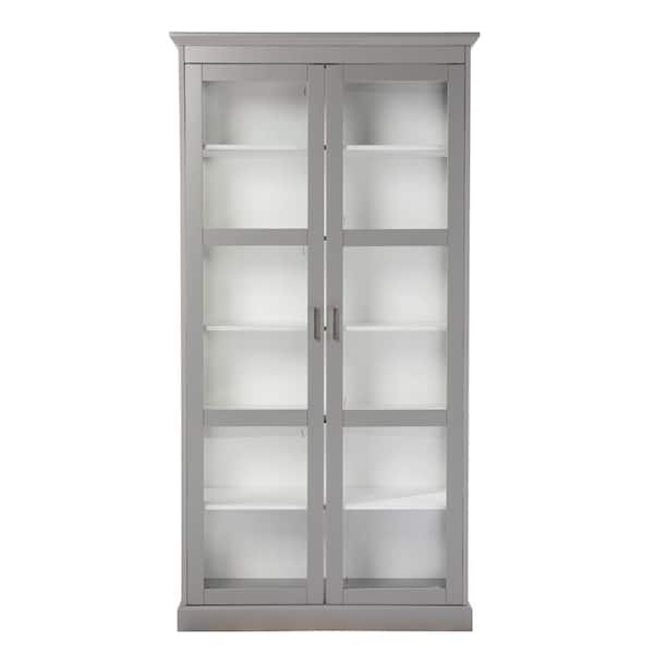 SEI FURNITURE Bardonton Gray Curio Cabinet with 6 Fixed Shelves