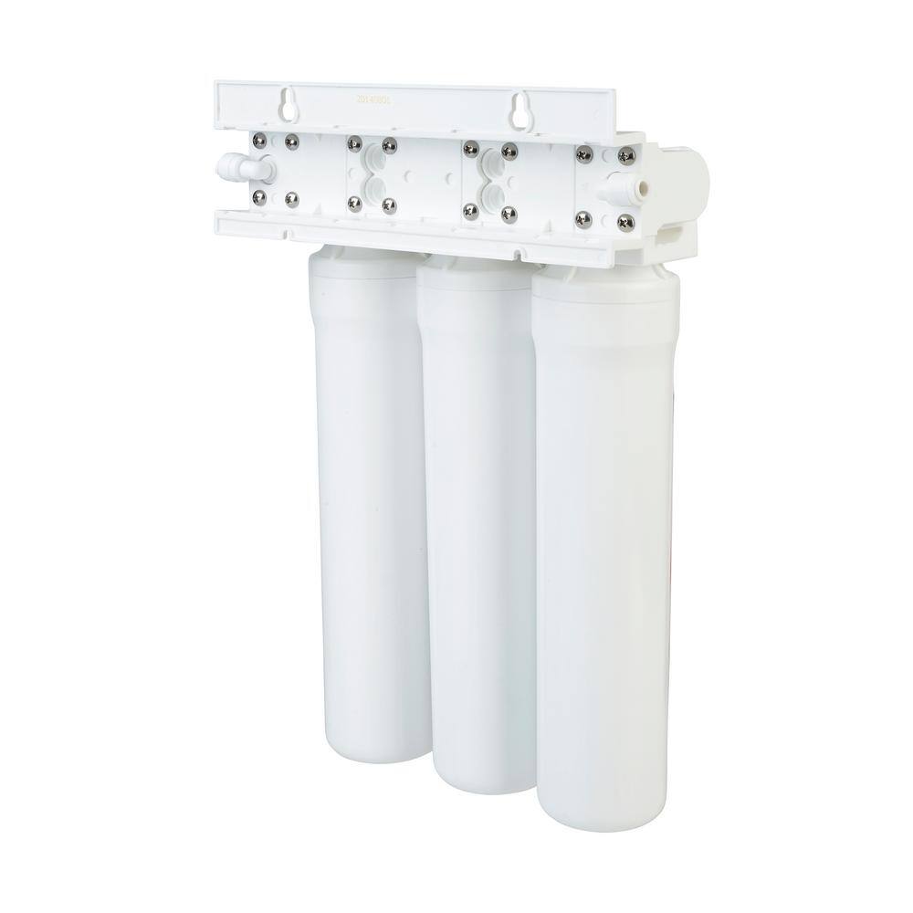 H2O+ Coral Three-Stage Undercounter Water Filtration System with Chrome Faucet