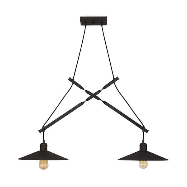 Home Decorators Collection Halstead 2-Light Vintage Bronze Linear Island Pendant