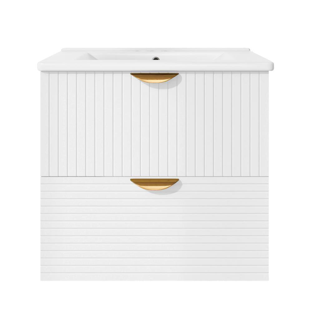 24 in. W x 18 in. D x 23 in. H Single Sink Wall-Mounted Bathroom Vanity in 