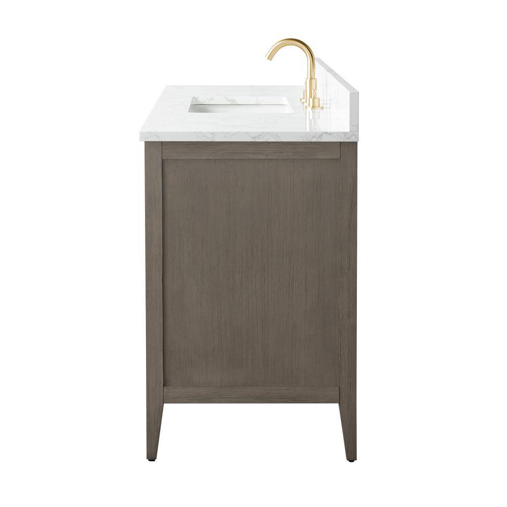 48'' Driftwood Gray Single Bathroom Vanity with Marble Top