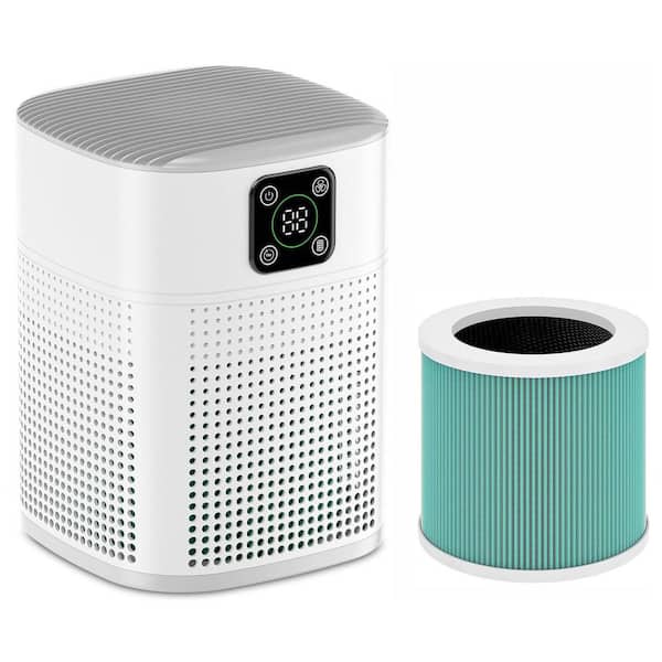 600 Sq. Ft. H13 HEPA Air Purifiers for Bedroom with Air Intake, 3 Fan Speeds and 3-Stage Filtration in White