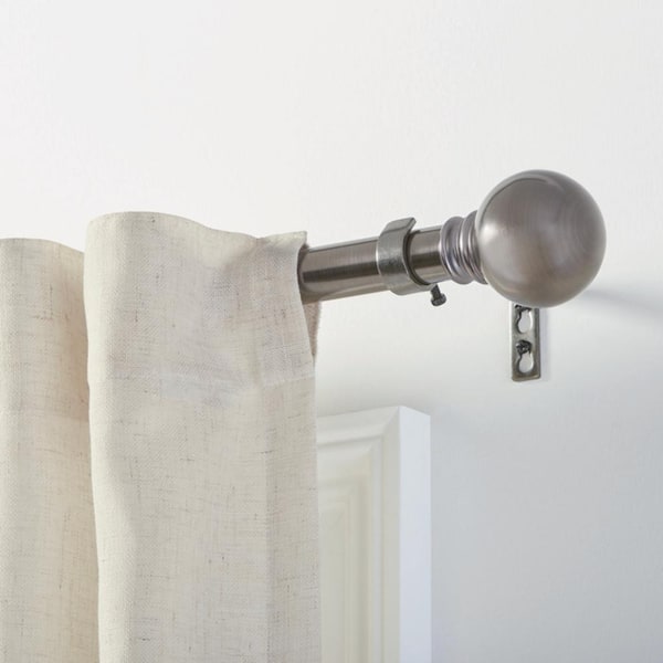 Square Gunmetal Metal Curtain Rod Finial (Set of 2)