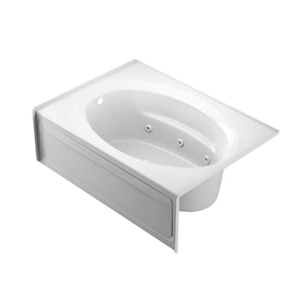 JACUZZI SIGNATURE 60 in. x 42 in. Whirlpool Bathtub with Left Drain in White with Heater