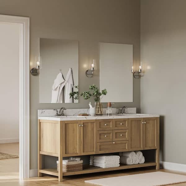 Celino 5 in. 1-Light Polished Chrome Bathroom Wall Sconce Light with Clear Glass Shade