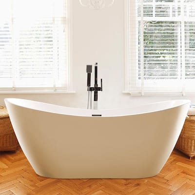 Mulhouse 71 in. Acrylic Flatbottom Freestanding Bathtub in White