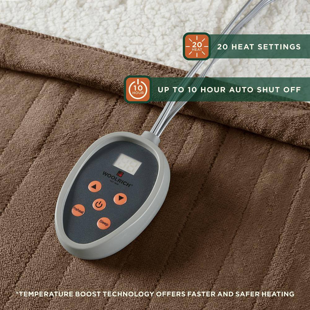 Full Size Chocolate Knitted Reversible Electric Blanket