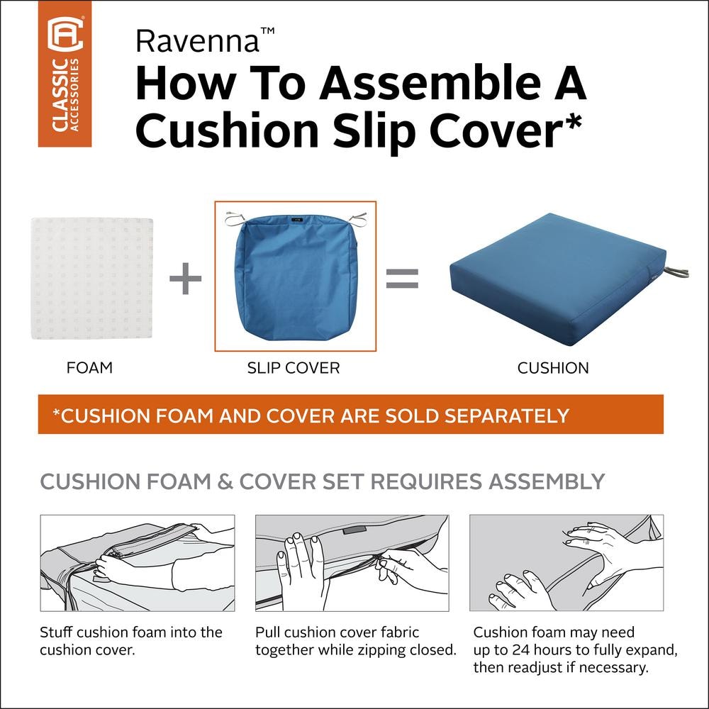 Empire Blue Water-Resistant Outdoor Patio Cushion Cover, 21" x 21"