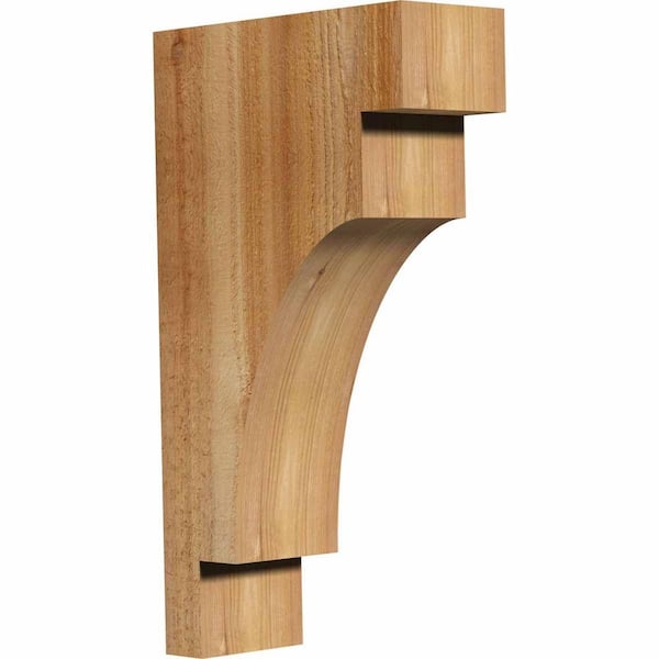 Ekena Millwork 4 in. x 10 in. x 18 in. Western Red Cedar Mediterranean Rough Sawn Corbel