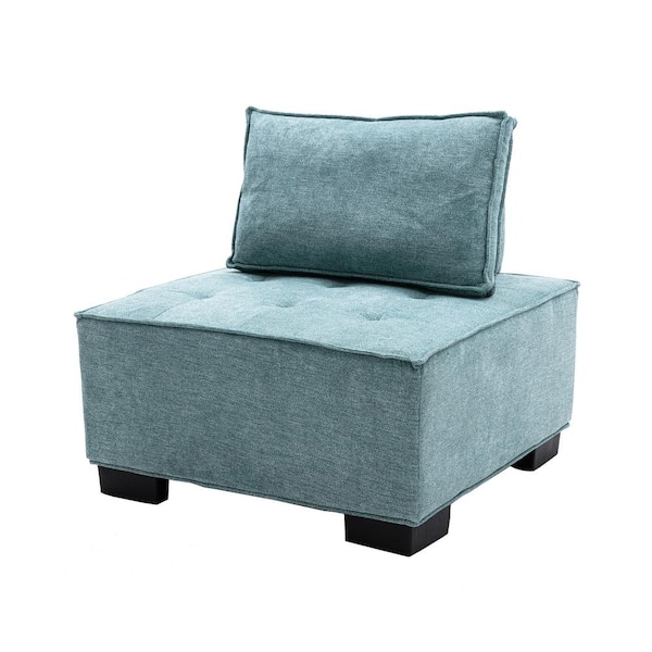 Jushua Teal Morden Polyester Living Room Ottoman Lazy Chair