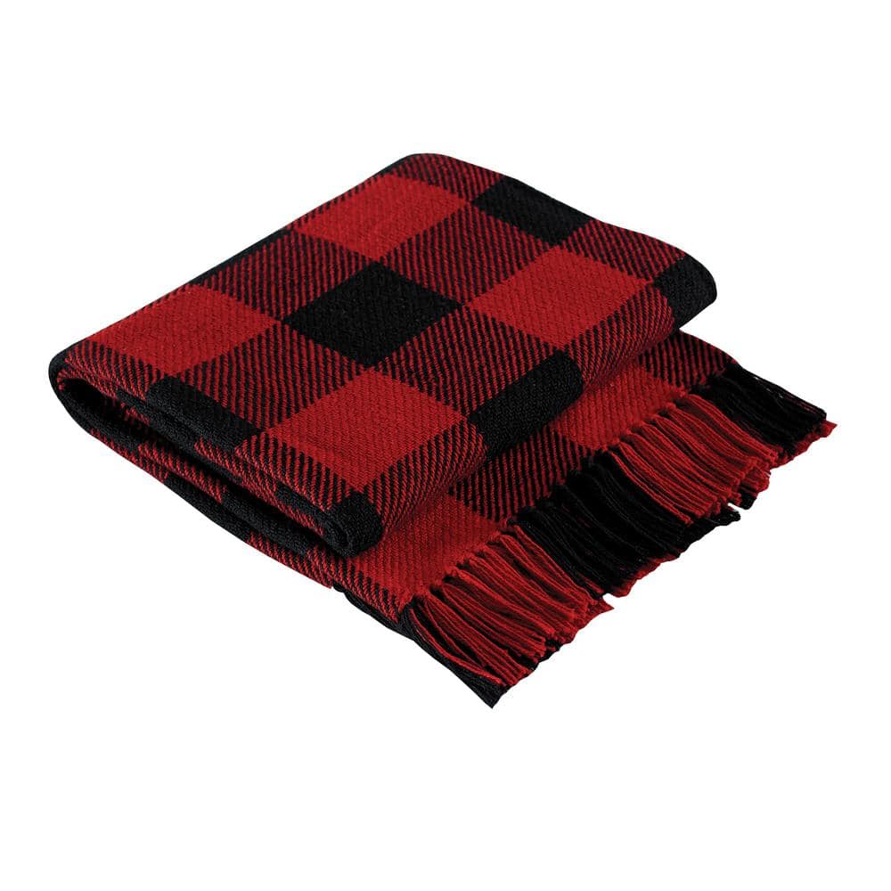 Park Designs Red Black Buffalo Check Cotton Throw Blanket 680-22 - The ...