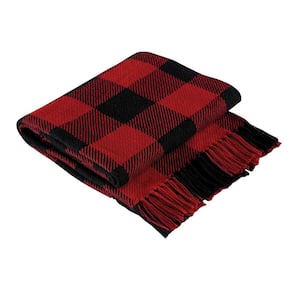 Red Black Buffalo Check Cotton Throw Blanket