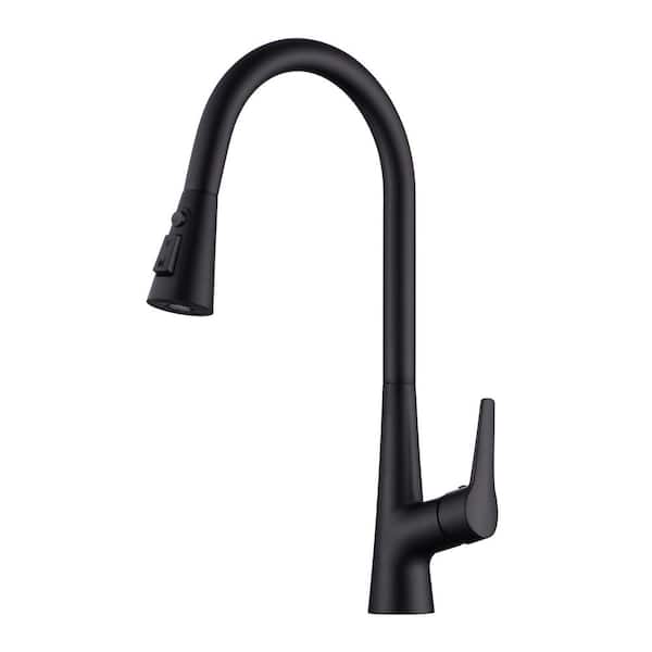 Hourglass Stream Touchless in Matte Black 18.5 in Pull Down Sprayer Kitchen Faucet with 360 Degree Spout Swivel
