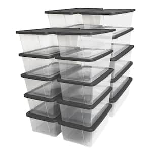 Bringer 6-Pack Clear Plastic Latching Storage Box, Plastic Box, 10 L